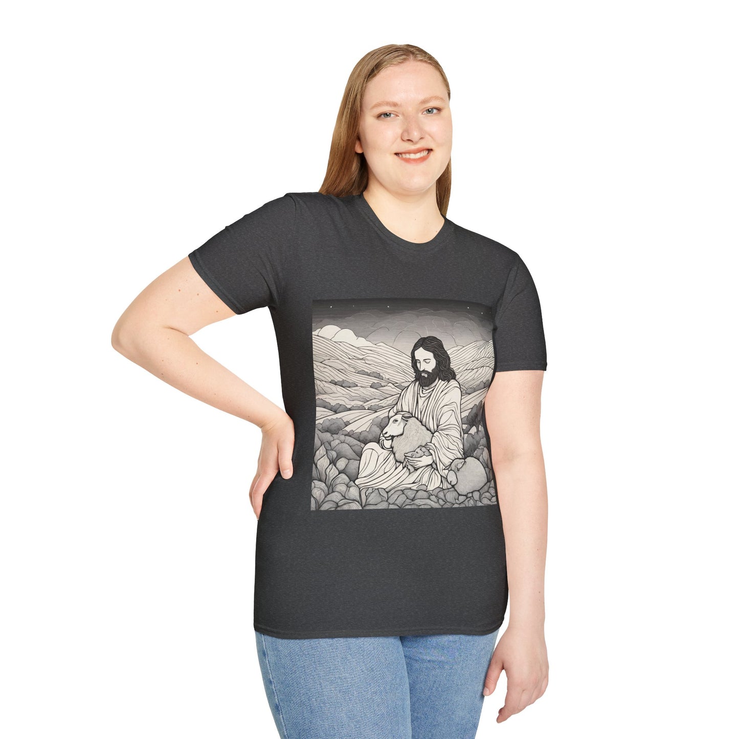Jesus and The Lost Sheep - Unisex T-Shirt