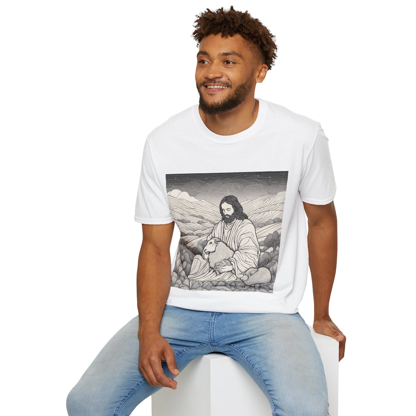 Jesus and The Lost Sheep - Unisex T-Shirt