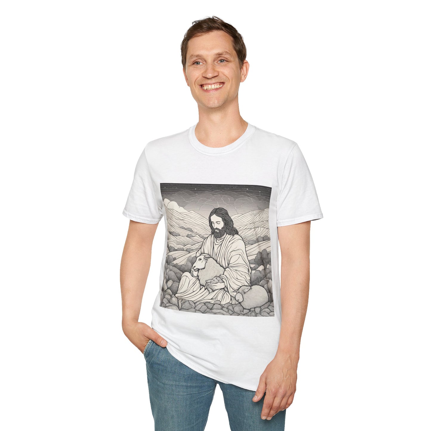 Jesus and The Lost Sheep - Unisex T-Shirt