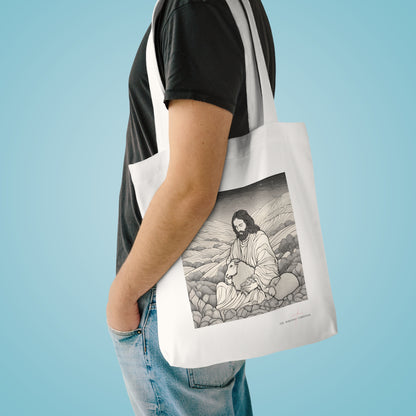 Jesus and The Lost Sheep - Cotton Tote Bag