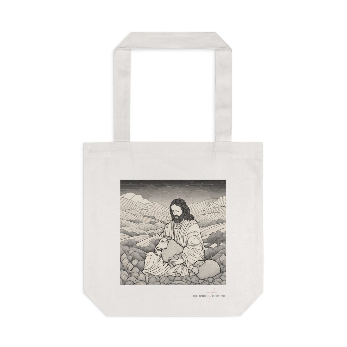 Jesus and the Lost Sheep - Cotton Tote Bag